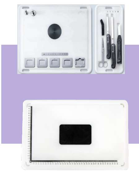 Grossing board and trimming tools for histopathology