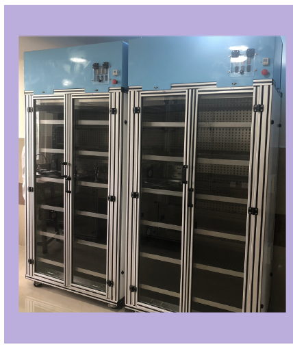 Formalin specimen storage cabinet with perforated inner wall